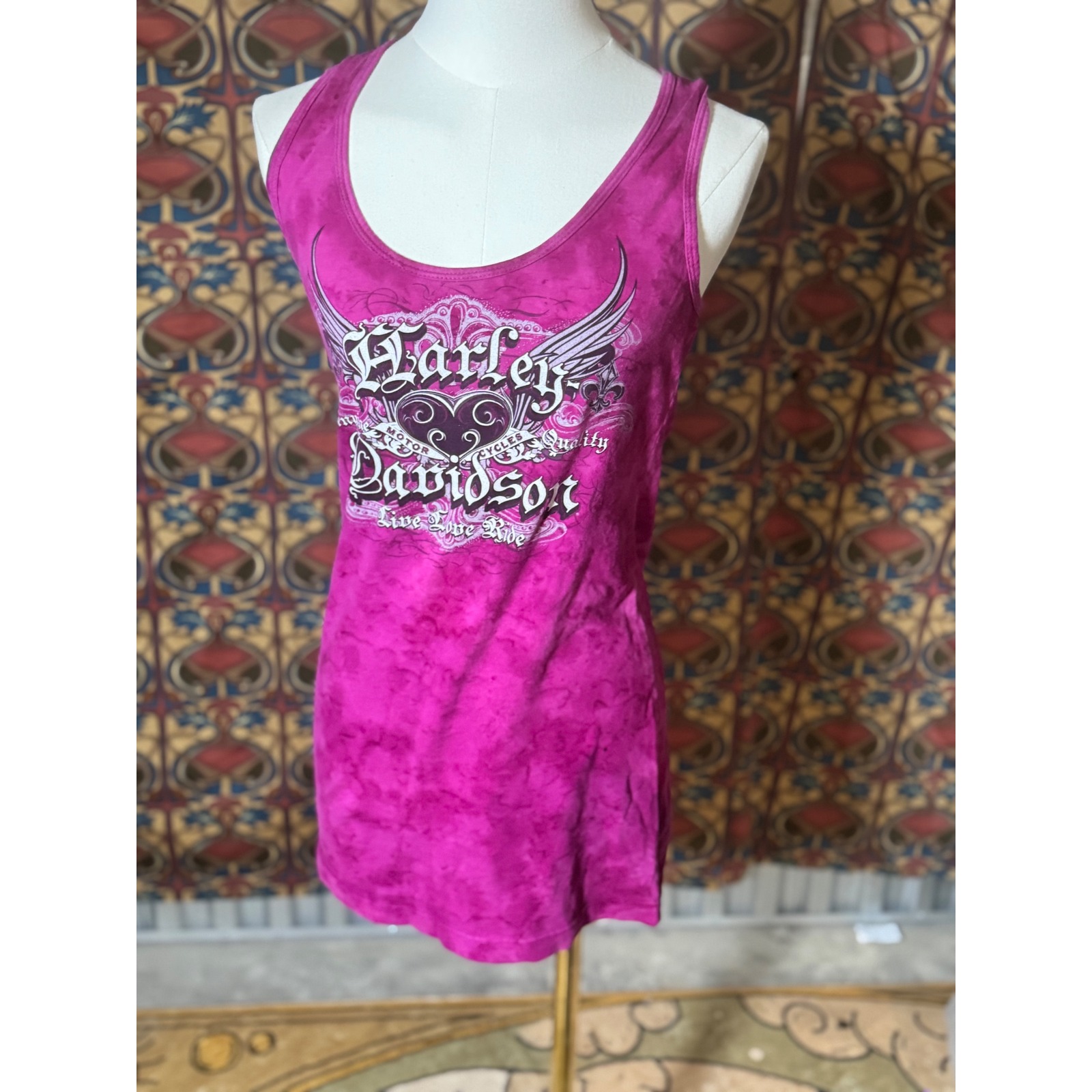 Harley Davidson Pink Tie Dye Tank Top Calumet Il Sleeveless L